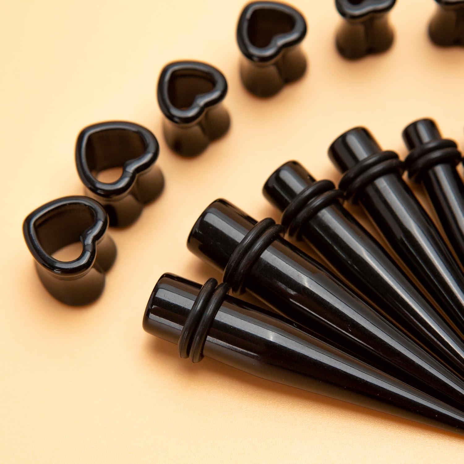 Kit de Estiramiento de Oídos Acrílico y Silicona 48 Piezas 14G-0000G