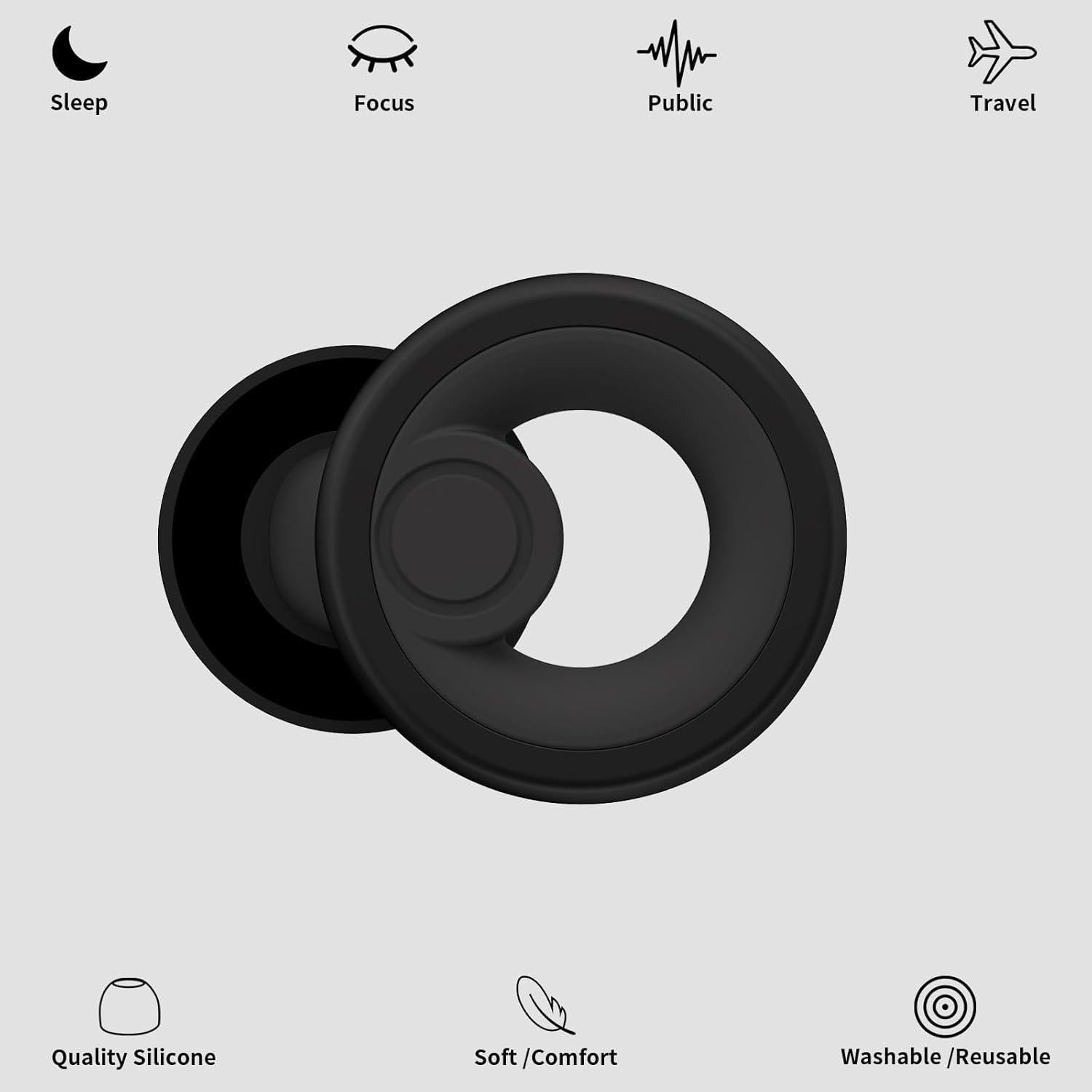 Tapones para Oídos GUTEVOZ Reutilizables 30dB 8 Pares XS/S/M/L