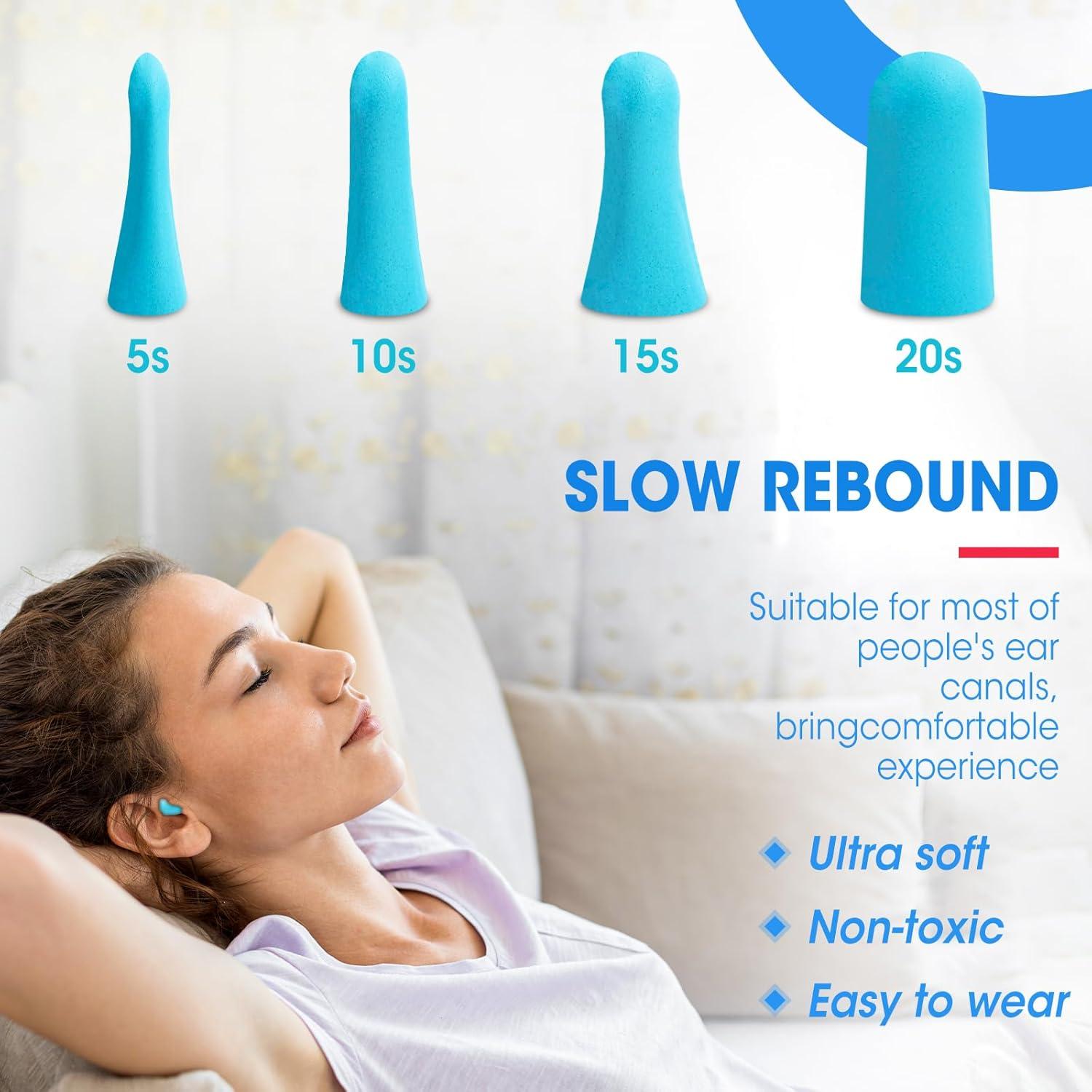 Tapones para los Oídos AZEN 100 Pares Espuma NRR 32dB Azul Lago