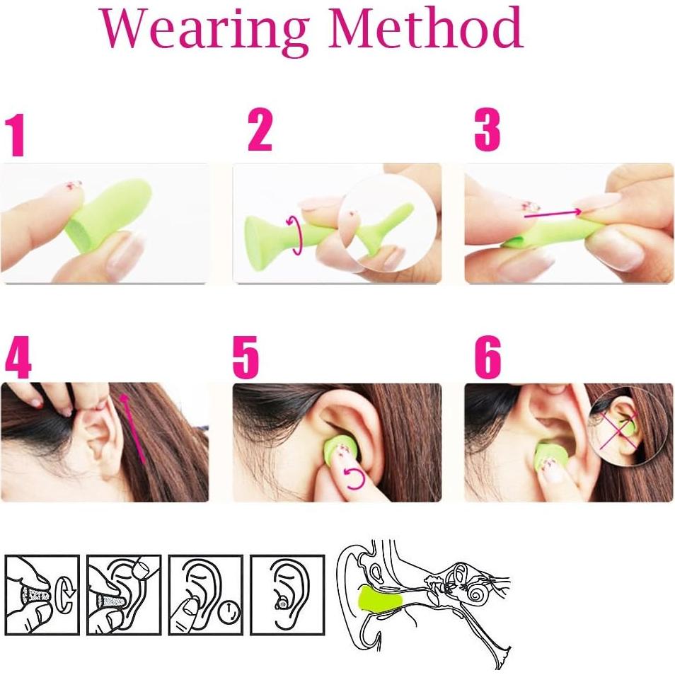 Tapones de Espuma Suave Honbay 10 Pares 20 PCS Protección Auditiva