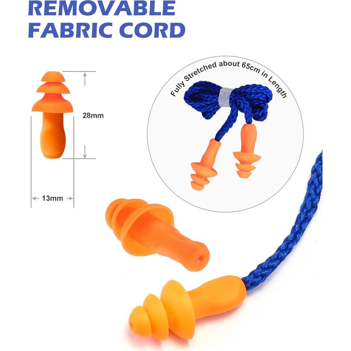 12 Pares de Tapones de Silicona BUYBUYGO con Cable Reutilizables