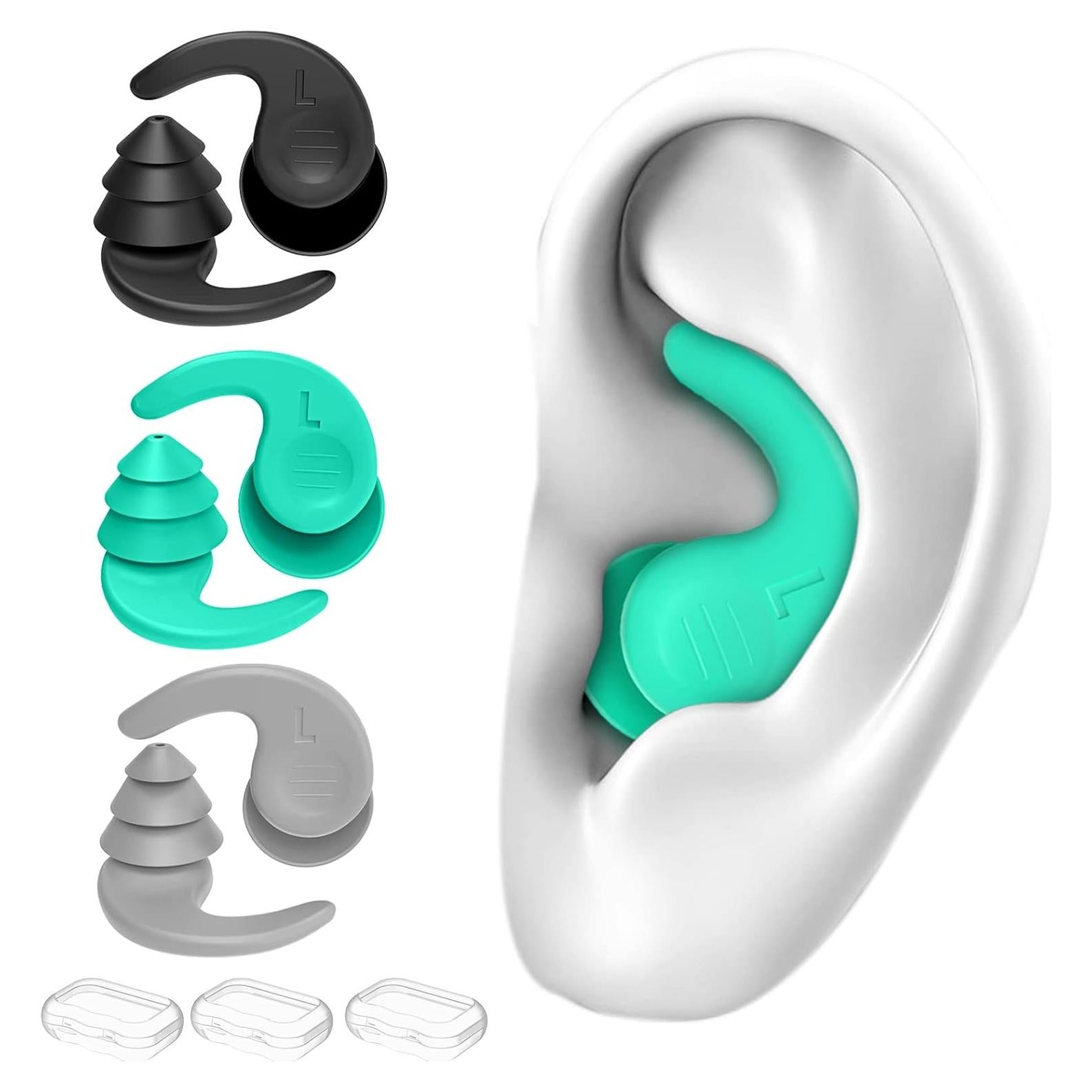 Tapones para Oídos FNGXX de Silicona Reutilizables - 3 Pares