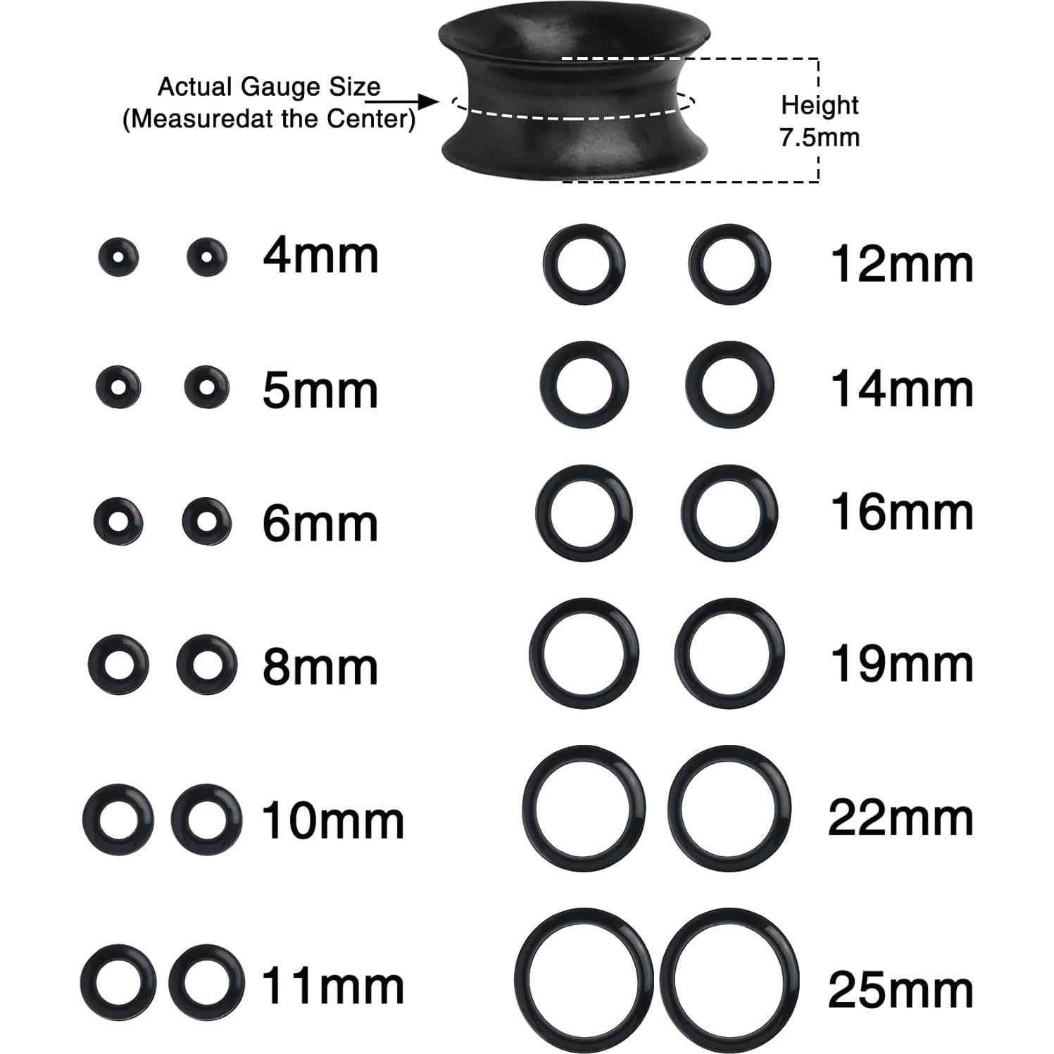 OUFER Tapones de Silicona para Orejas 8 Piezas 0g-00g