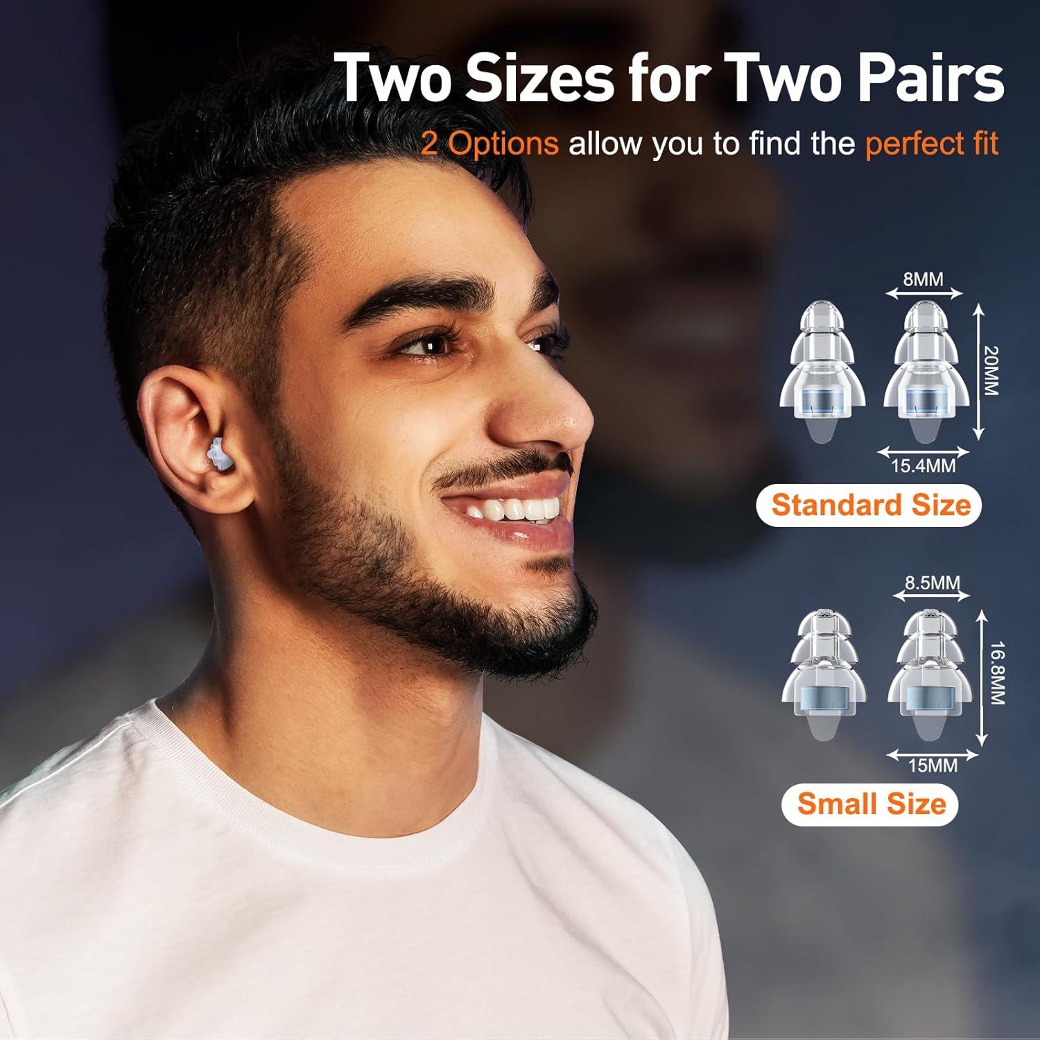 Tapones de Oídos de Alta Fidelidad Silicona 23 dB - 2 Pares