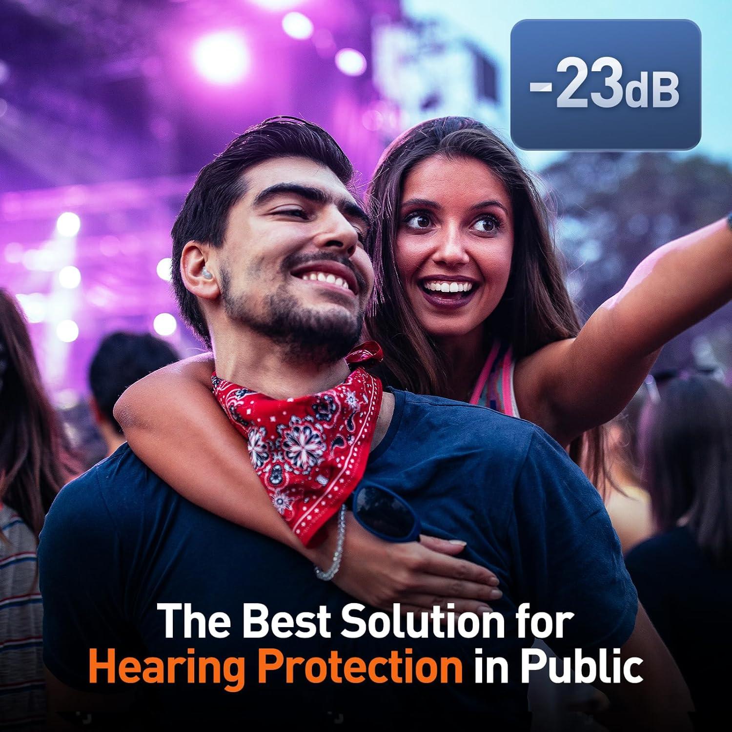 Tapones de Oídos de Alta Fidelidad Silicona 23 dB - 2 Pares