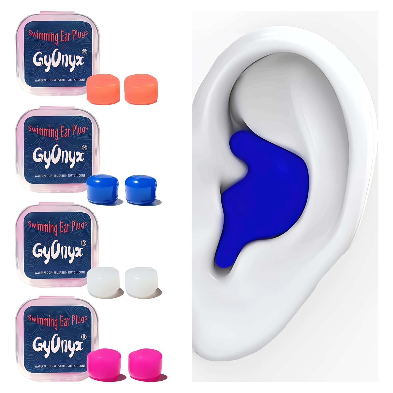 Tapones de Silicona GyOnyx para Nadar - 4 Pares Reutilizables