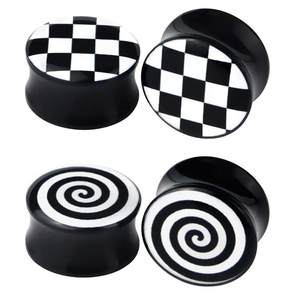 Conjunto de Tapones para Orejas Awinrel Acrílico UV 4 Piezas 20mm