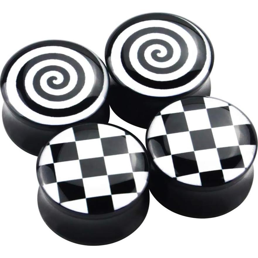 Conjunto de Tapones para Orejas Awinrel Acrílico UV 4 Piezas 20mm