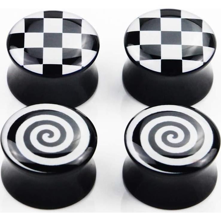 Conjunto de Tapones para Orejas Awinrel Acrílico UV 4 Piezas 20mm