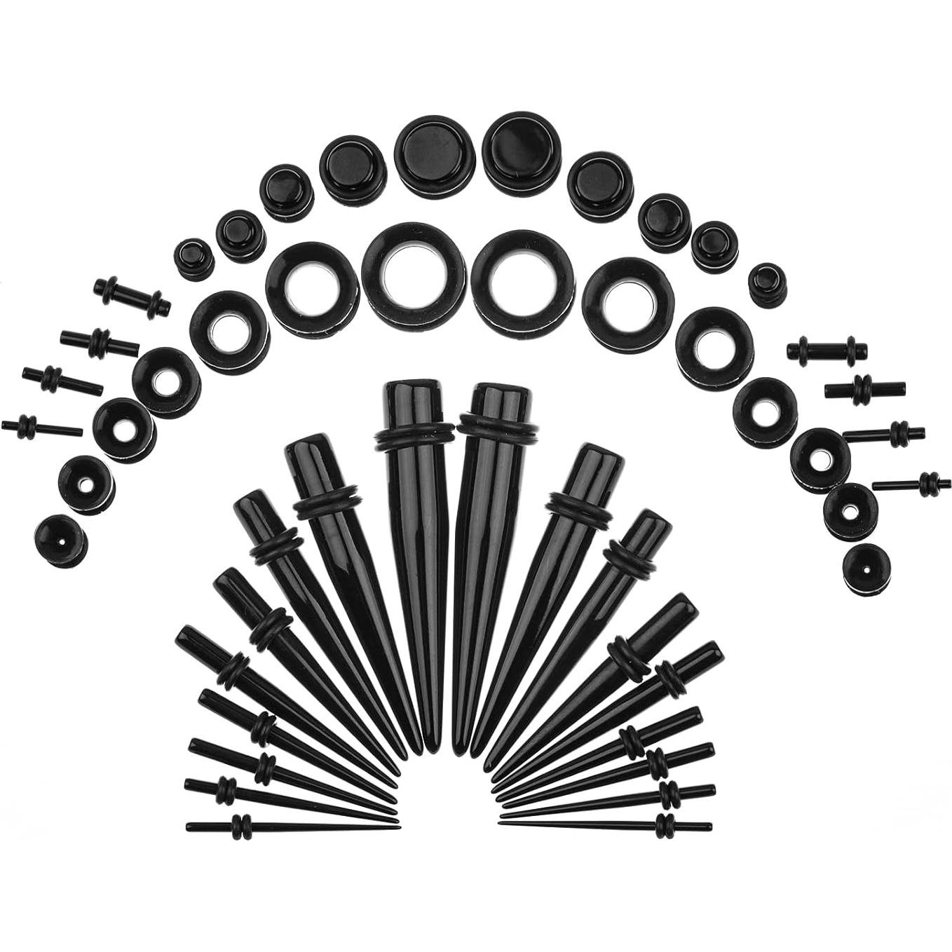 Kit de Estiramiento de Orejas Memsion 50 Piezas 14G a 00G