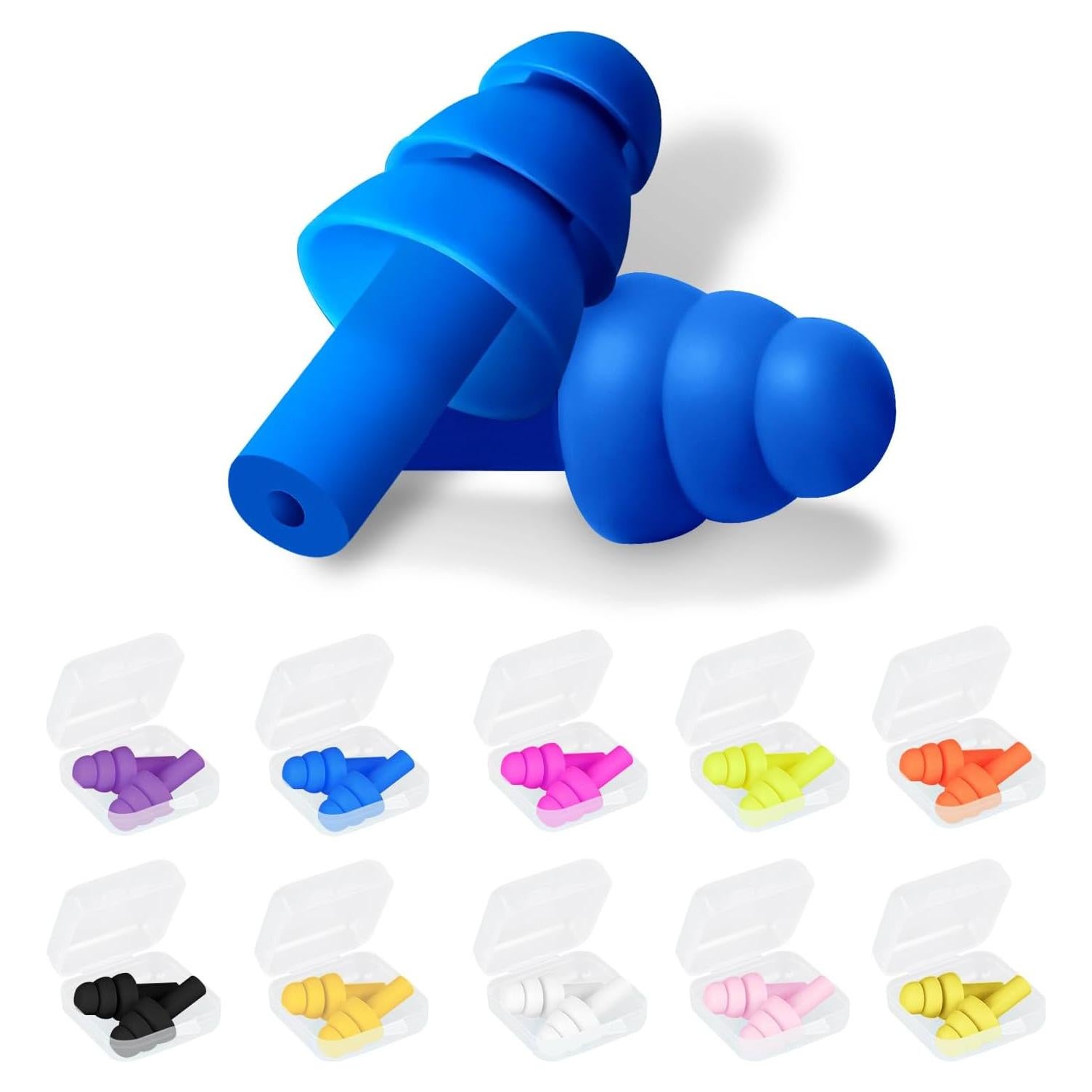 100 Pares de Tapones para Oídos Silicona Reutilizables Leffis