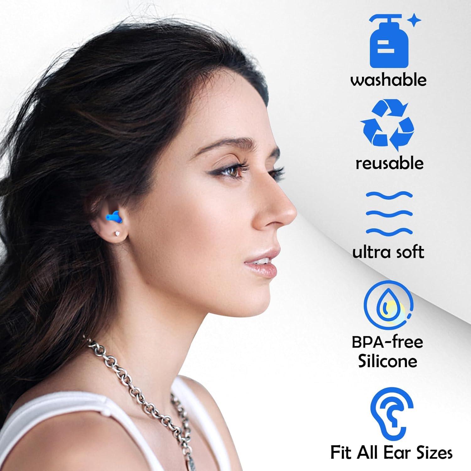 100 Pares de Tapones para Oídos Silicona Reutilizables Leffis