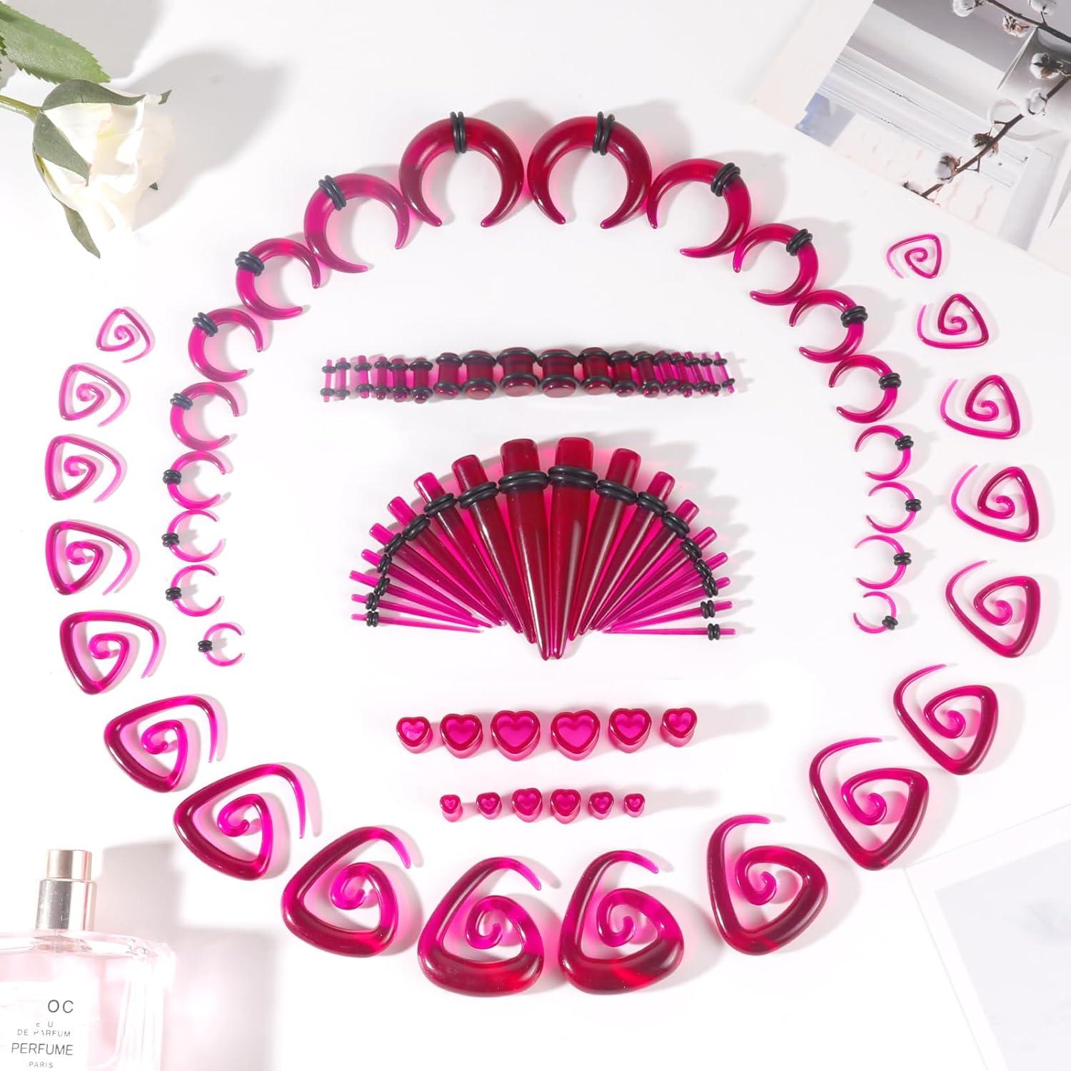 Kit de Estiramiento de Orejas ONESING 84 Piezas 14G-00G Acrílico