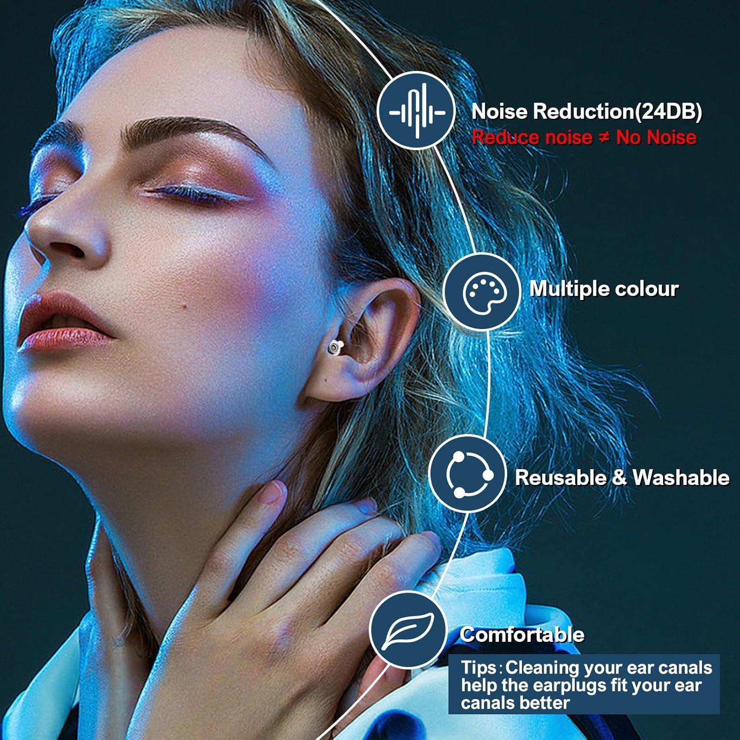 Tapones para oídos YomauiYee alta fidelidad 24dB - 2 pares negro