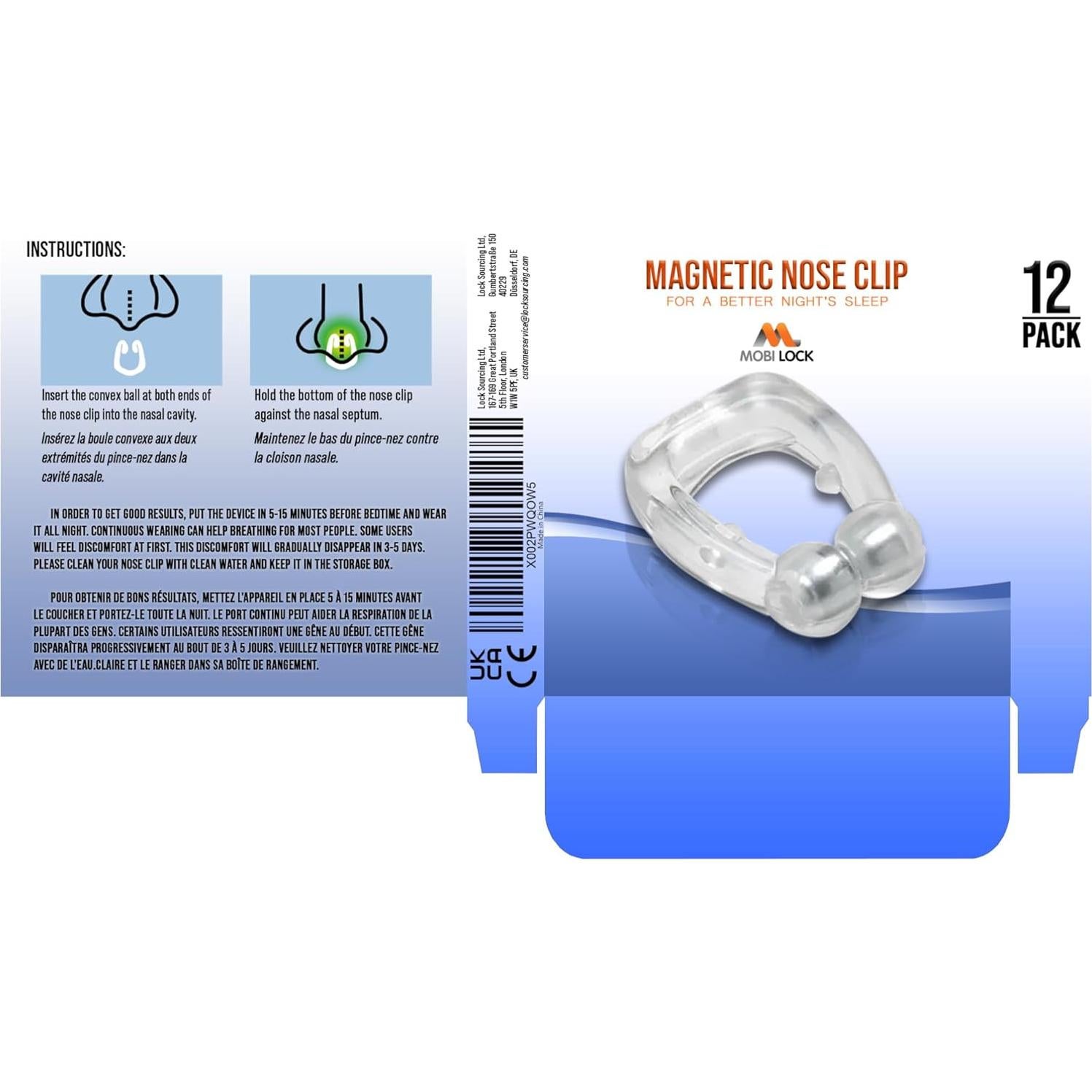 Clip Nasal Magnético Mobi Lock - Paquete de 12 Unidades