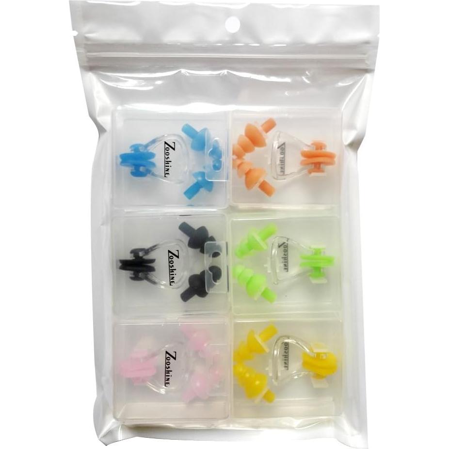 Zooshine 6 Juegos de Tapones de Oído y Clip para Nariz Silicona