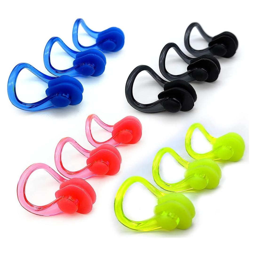 Clips de Nariz para Nadar Zooshine 12 PCS Silicona Brillante