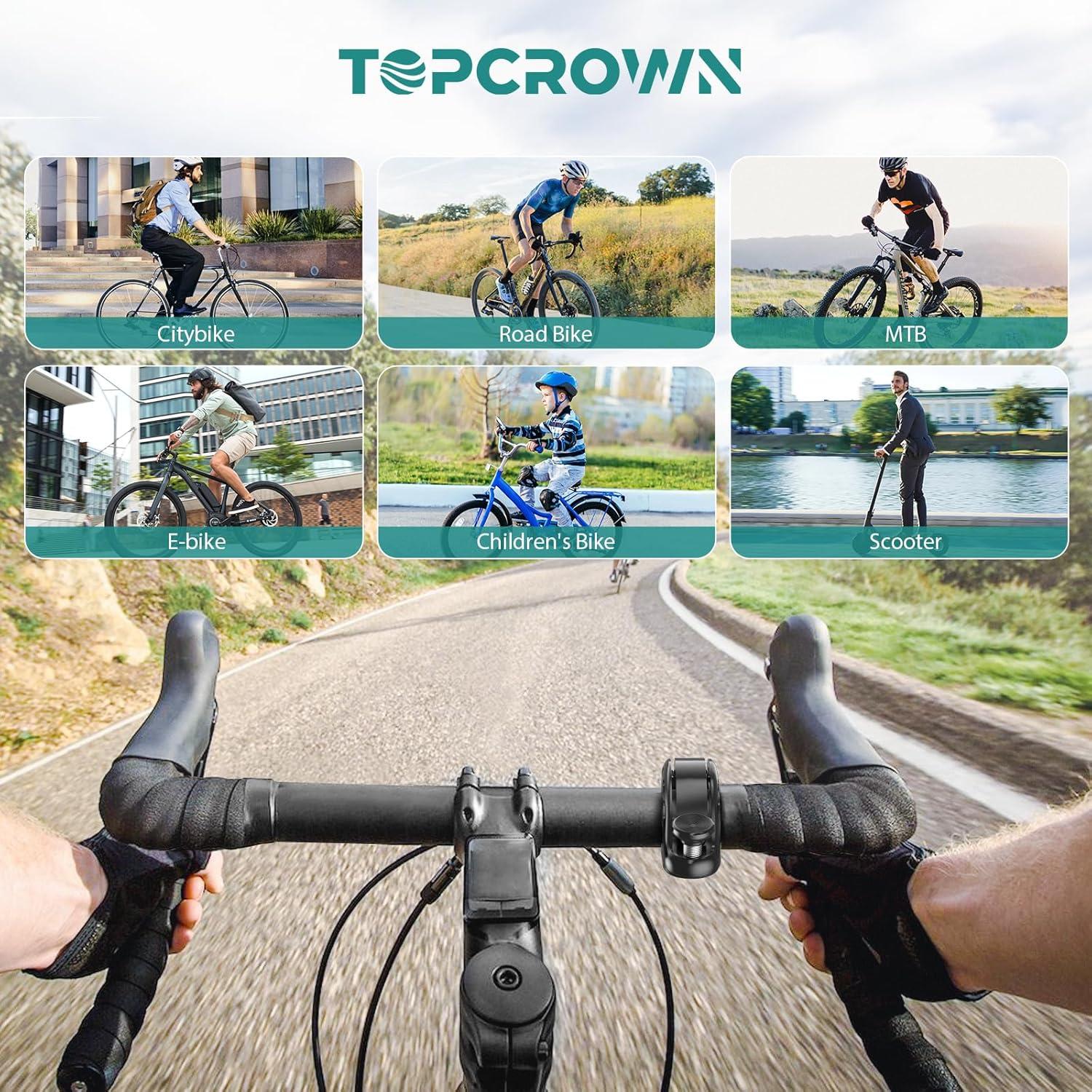 Campana de Bicicleta Topcrown TQB02 110 dB Manillar 22.2-31.8 mm