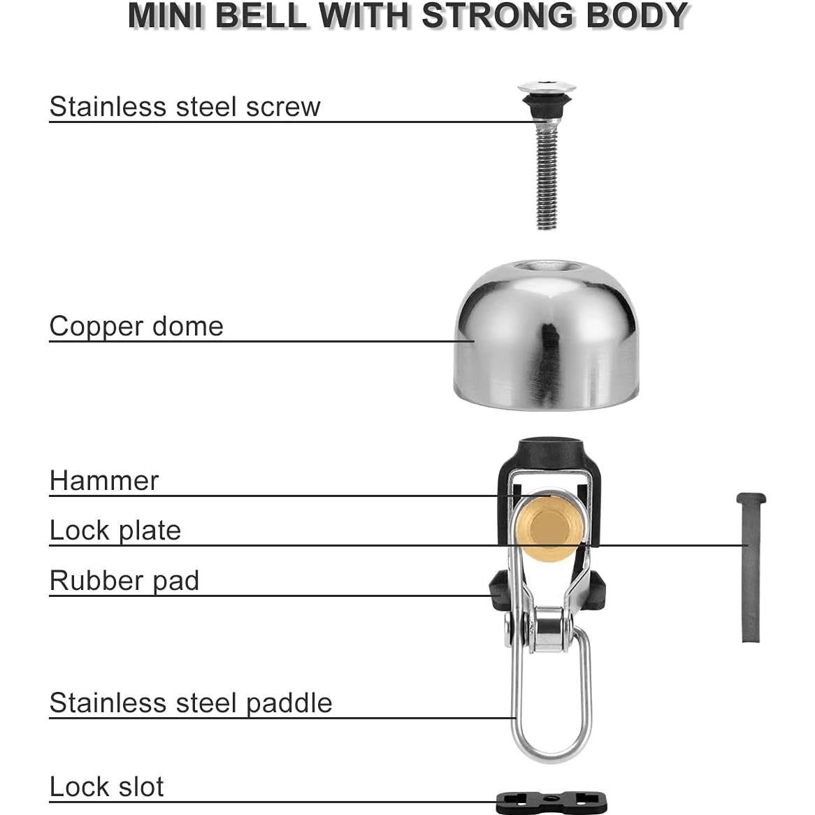 Campana de Bicicleta ROCKBROS Clásica Sonido Fuerte 2.11-3.56 cm