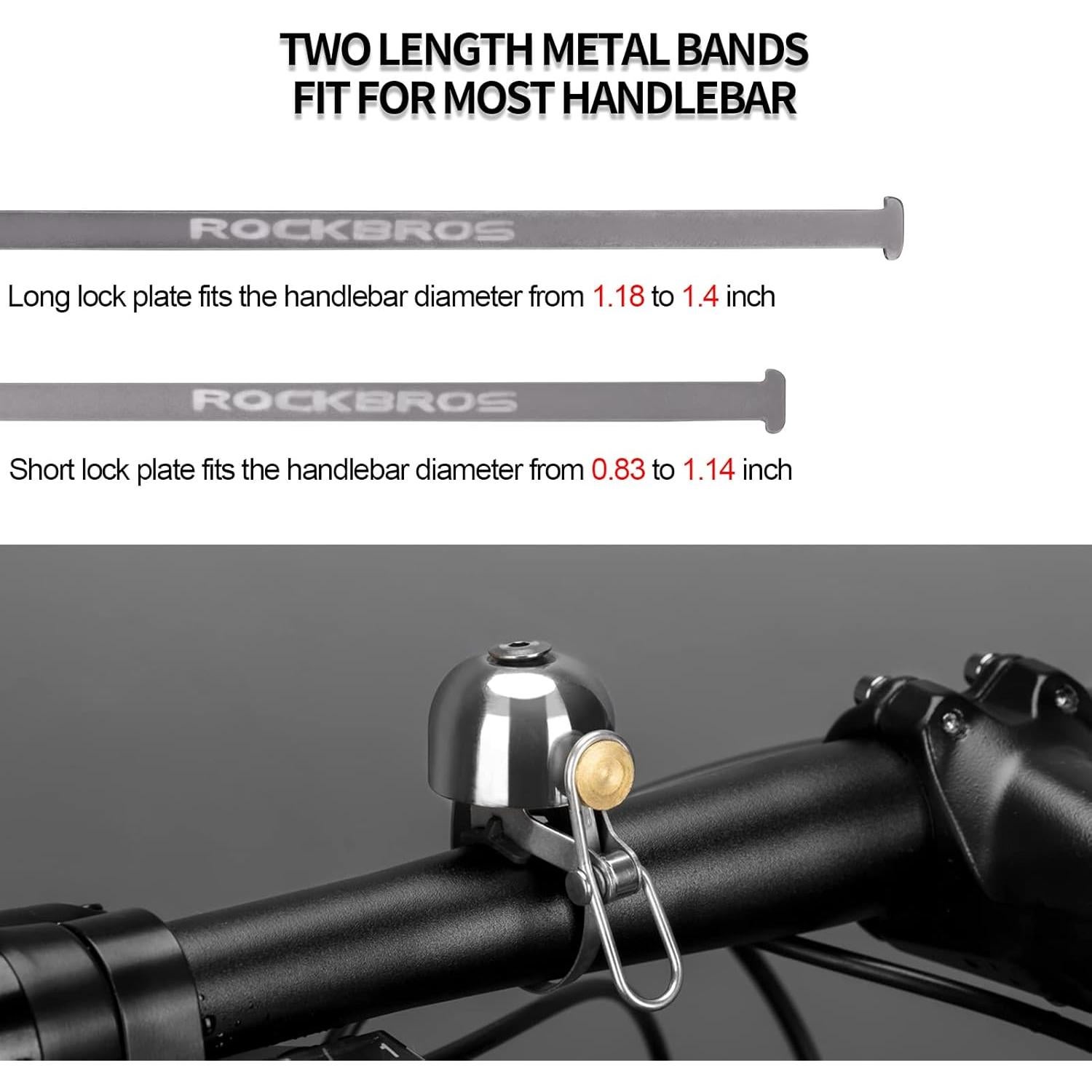 Campana de Bicicleta ROCKBROS Clásica Sonido Fuerte 2.11-3.56 cm