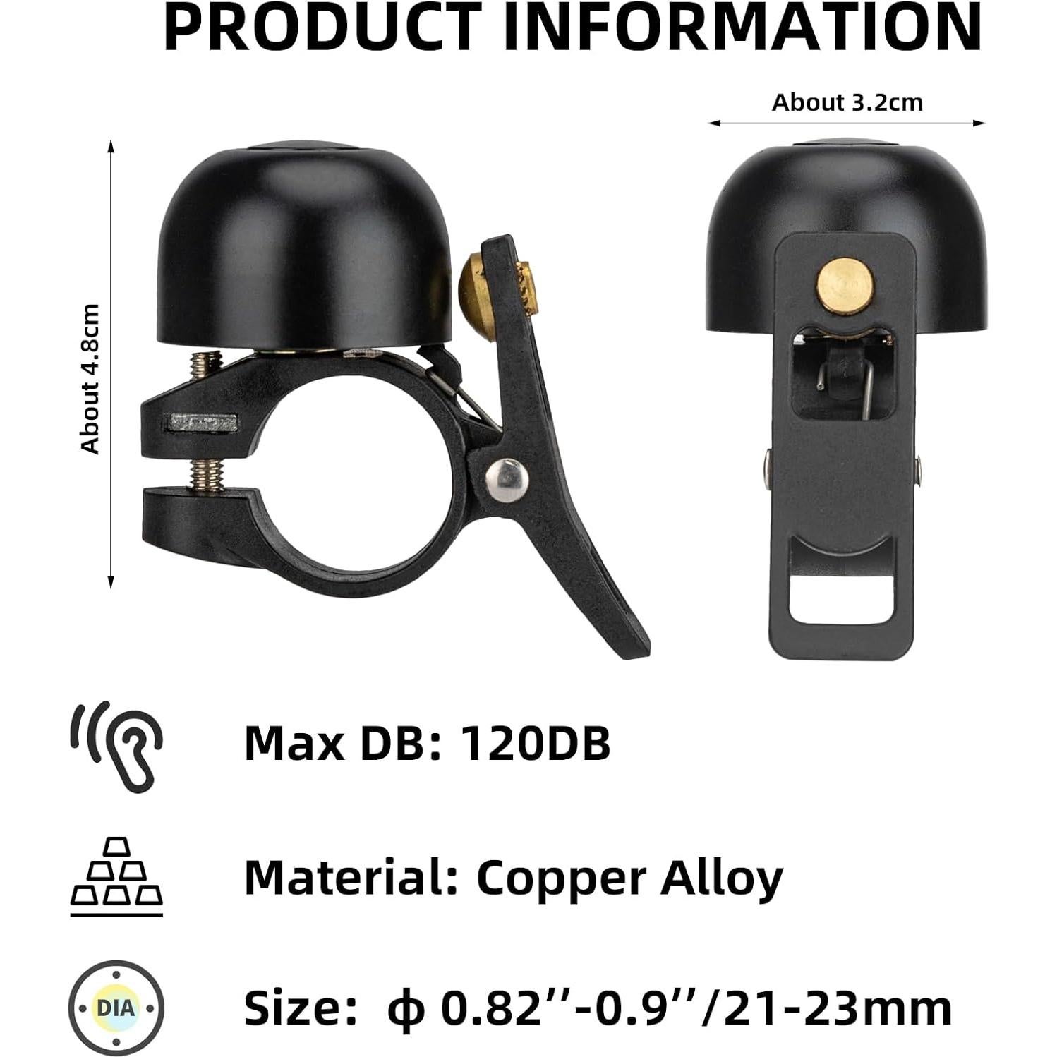 Campana de Bicicleta ROCKBROS de Cobre, Sonido Fuerte, 21-23mm