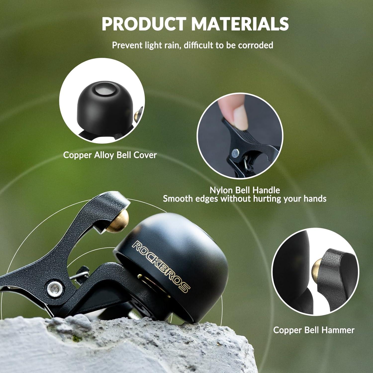 Campana de Bicicleta ROCKBROS A1 Derecha, Cobre 100 dB