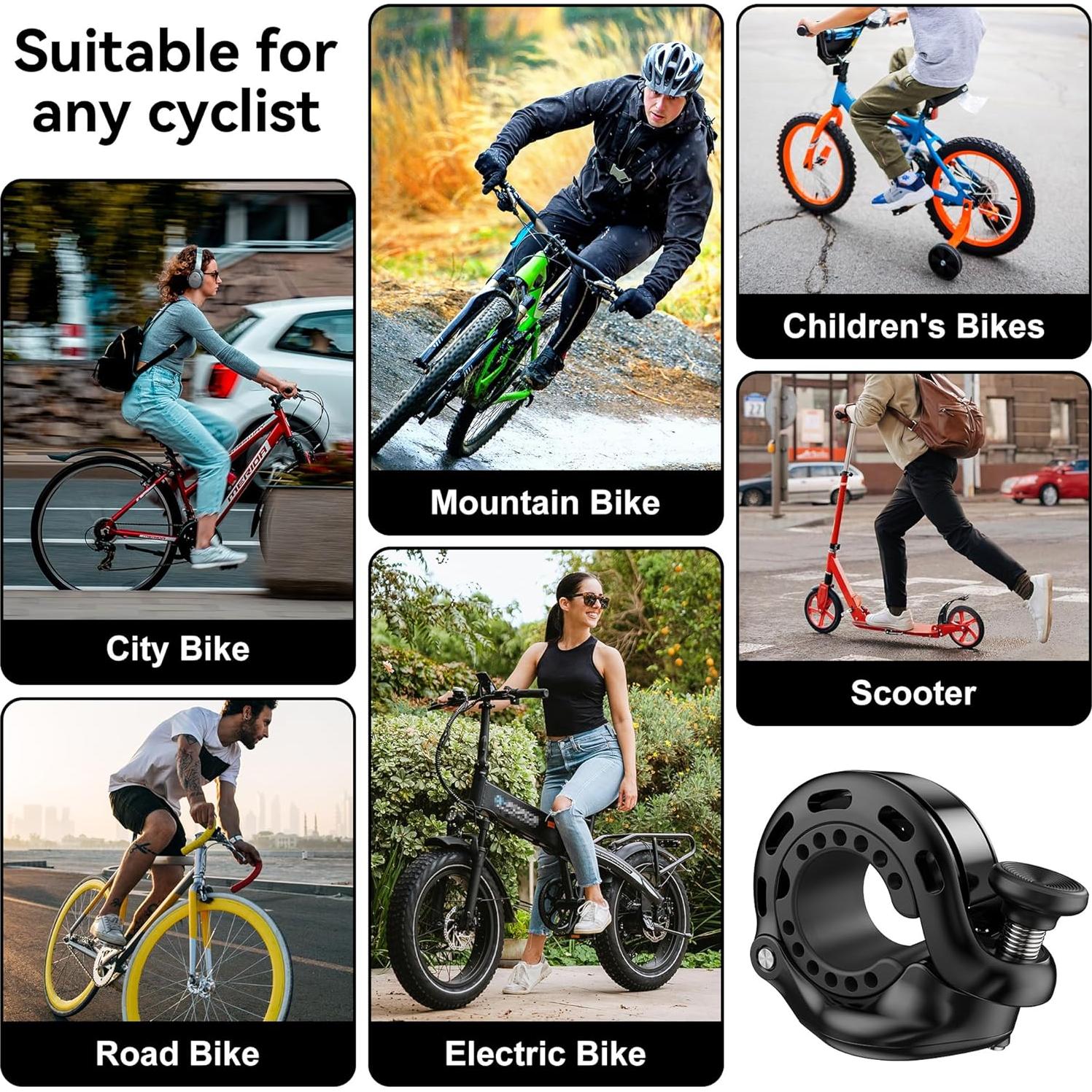 Campana de Bicicleta CITYWAY BT-03 con AirTag Oculto, Impermeable