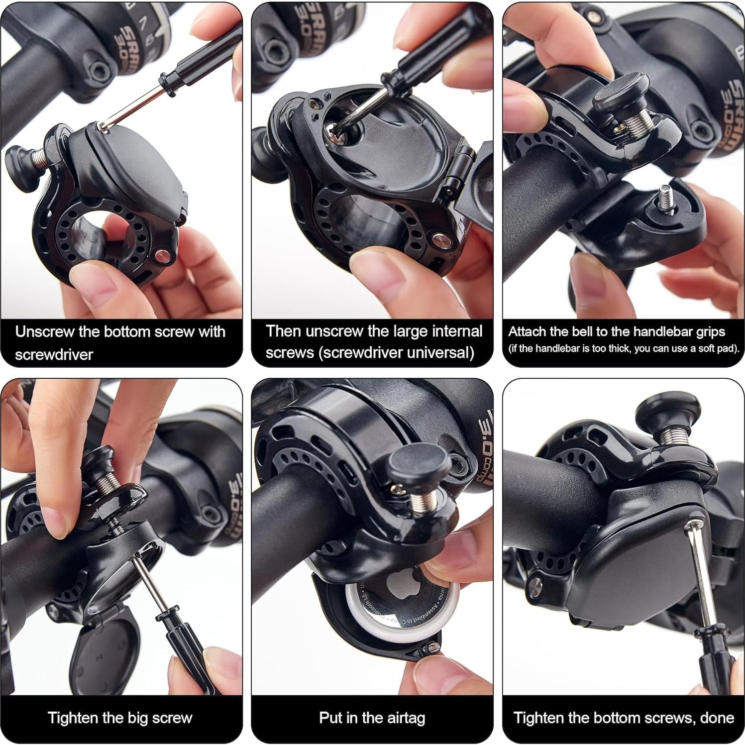 Campana de Bicicleta CITYWAY BT-03 con AirTag Oculto, Impermeable