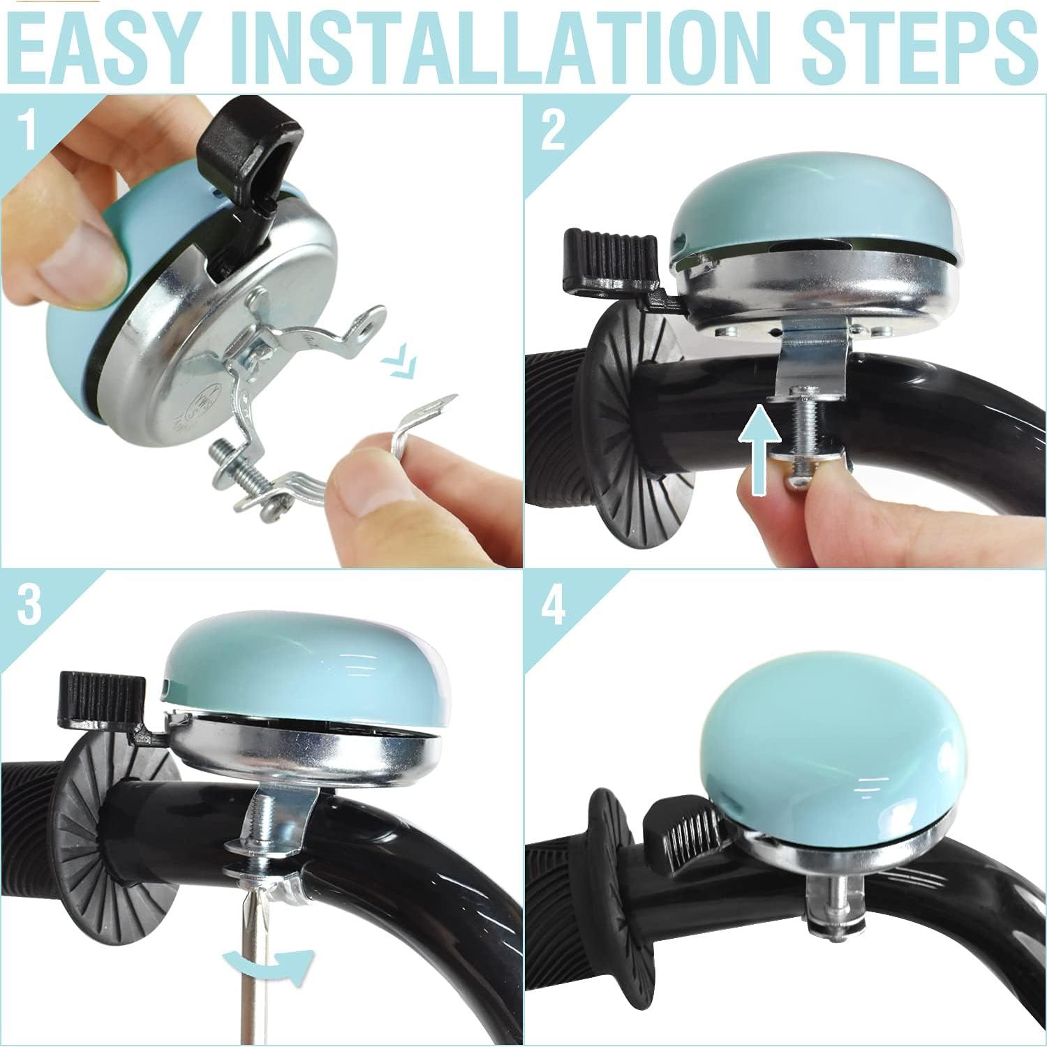 Timbre de Bicicleta MARQUE Cruiser 57mm Acero Azul Clásico