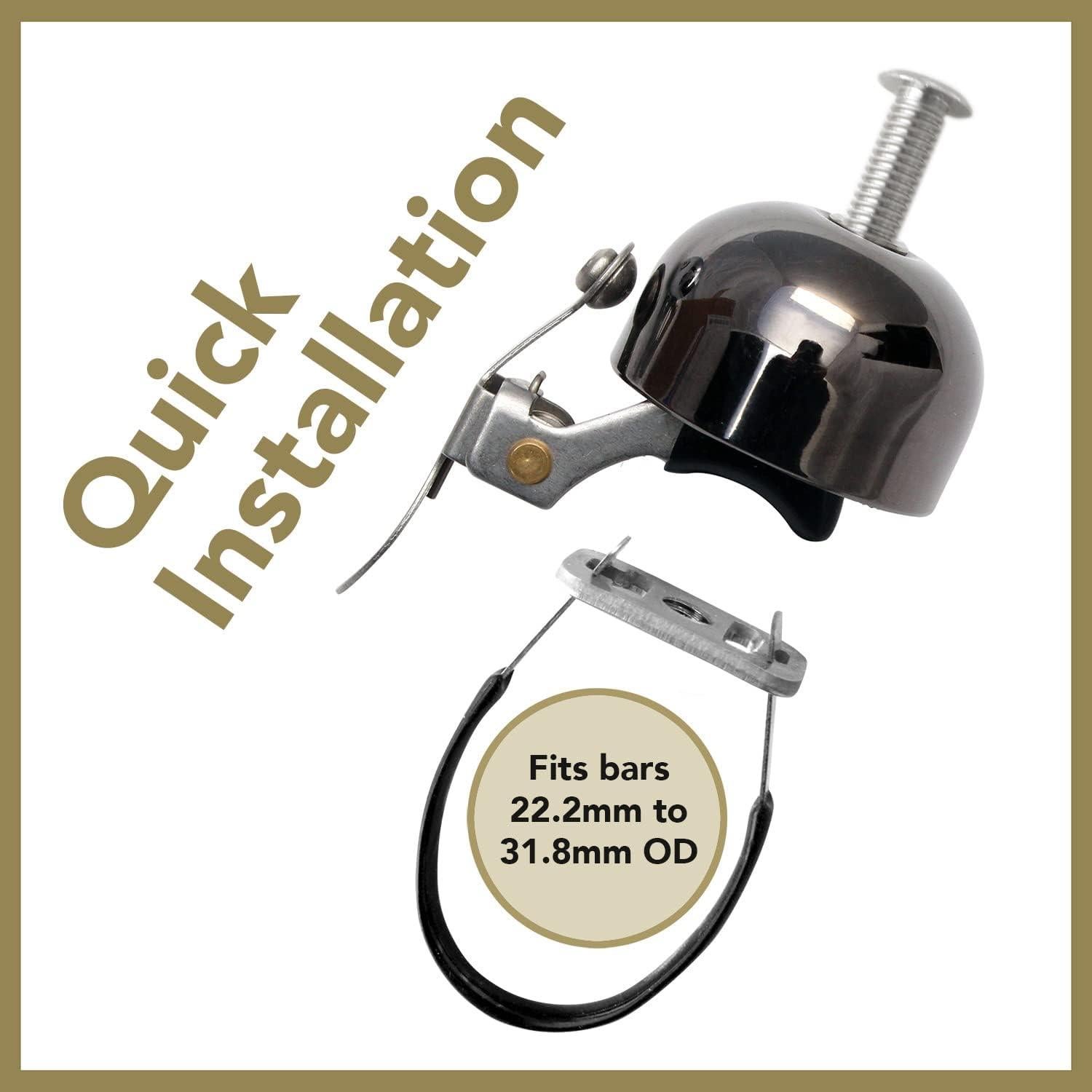 Campana de Bicicleta Crane E-Ne Negro Mate, Ajustable 22.2-31.8mm