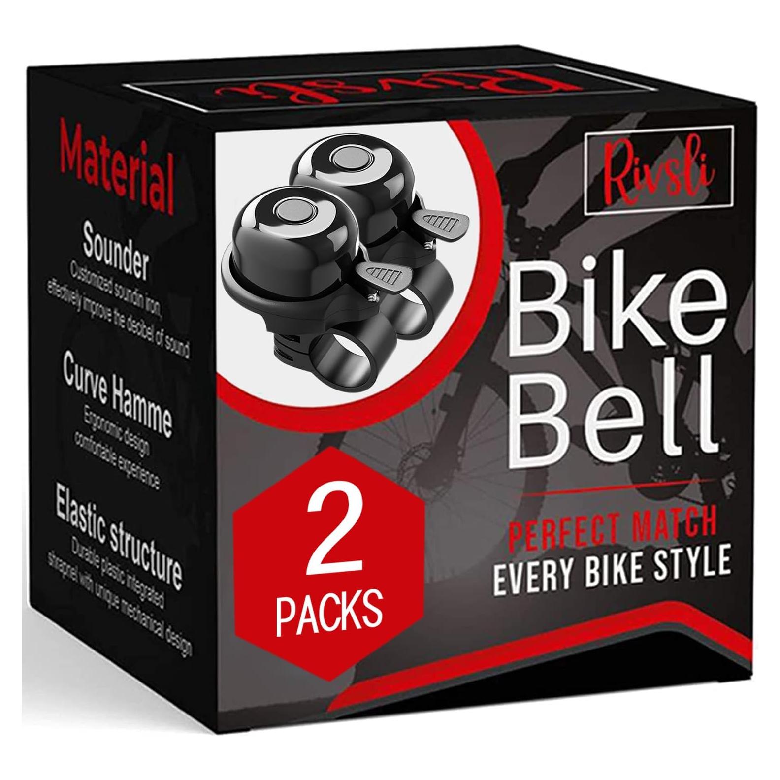 Paquete de 2 Timbres de Bicicleta Rivsli Clásicos Sonido Fuerte