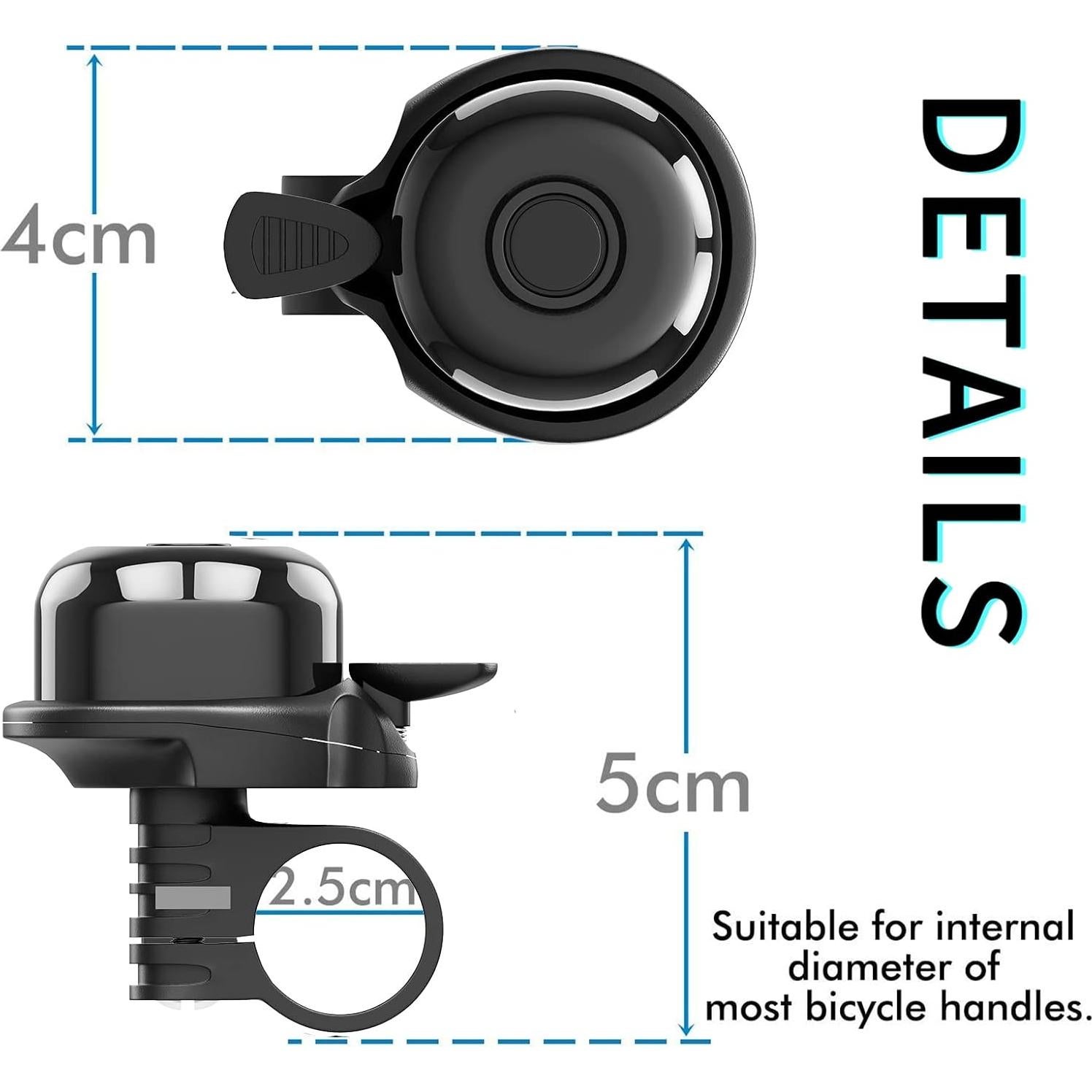Paquete de 2 Timbres de Bicicleta Rivsli Clásicos Sonido Fuerte