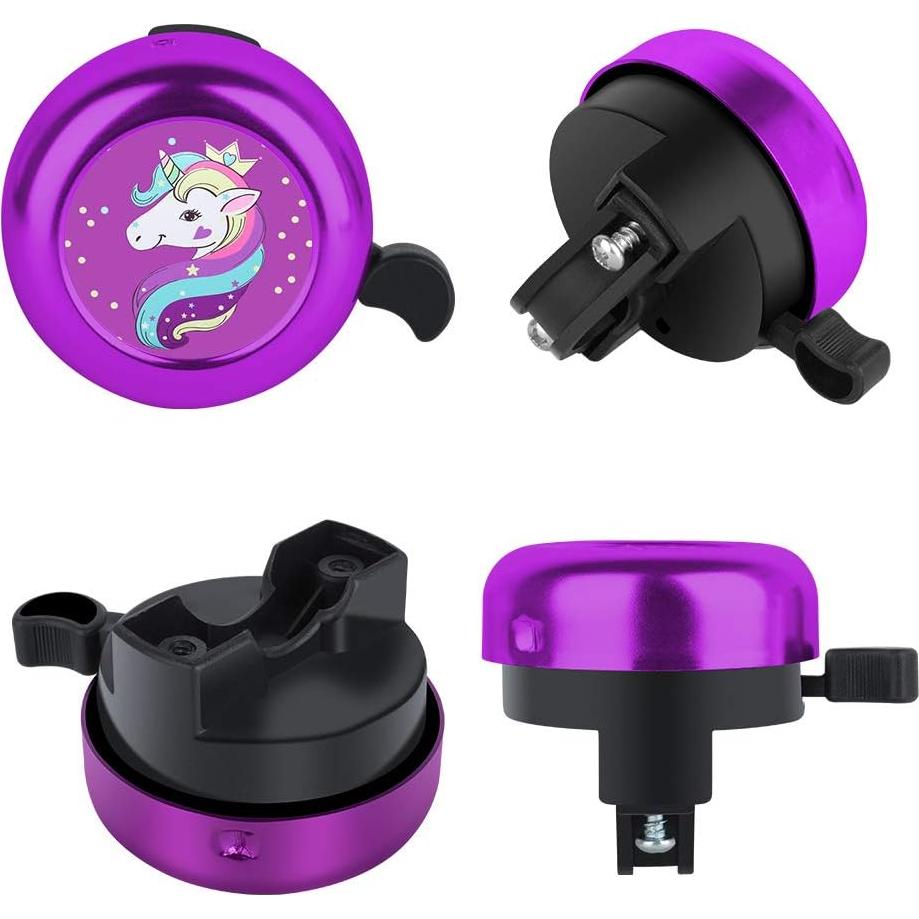 Campana de Bicicleta KANGHAR Unicornio Púrpura Ajustable