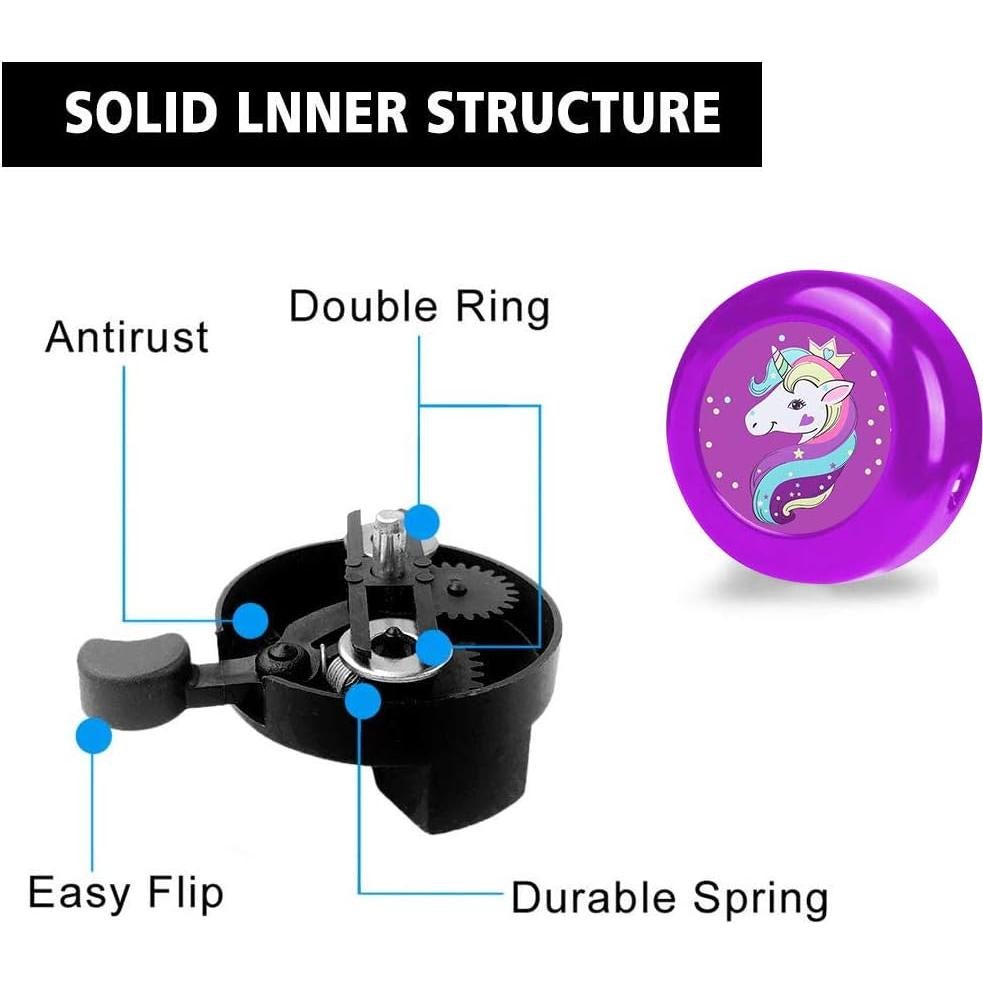 Campana de Bicicleta KANGHAR Unicornio Púrpura Ajustable