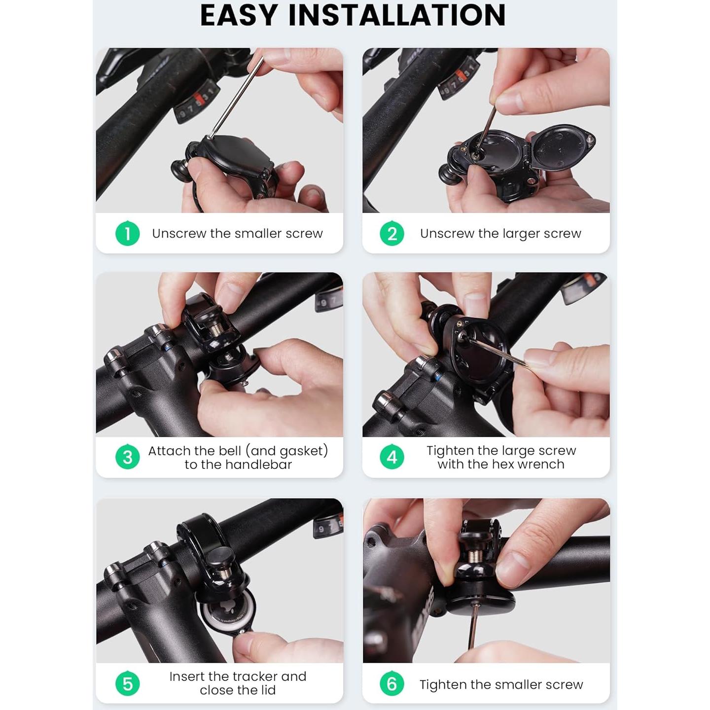 Timbre de Bicicleta RAVEMEN Q2 Compatible con AirTag