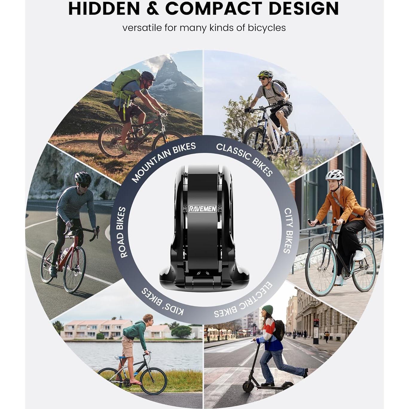 Timbre de Bicicleta RAVEMEN Q2 Compatible con AirTag