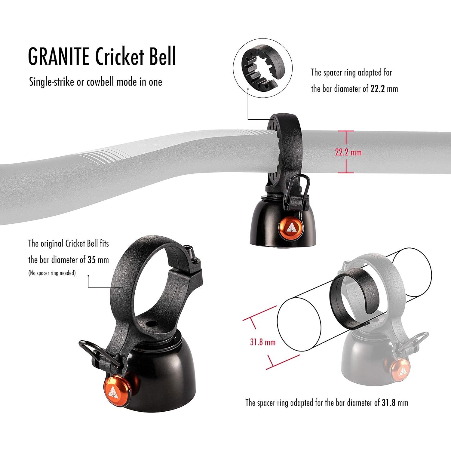 Campana de Bicicleta Granite Cricket - Ligera y Ajustable