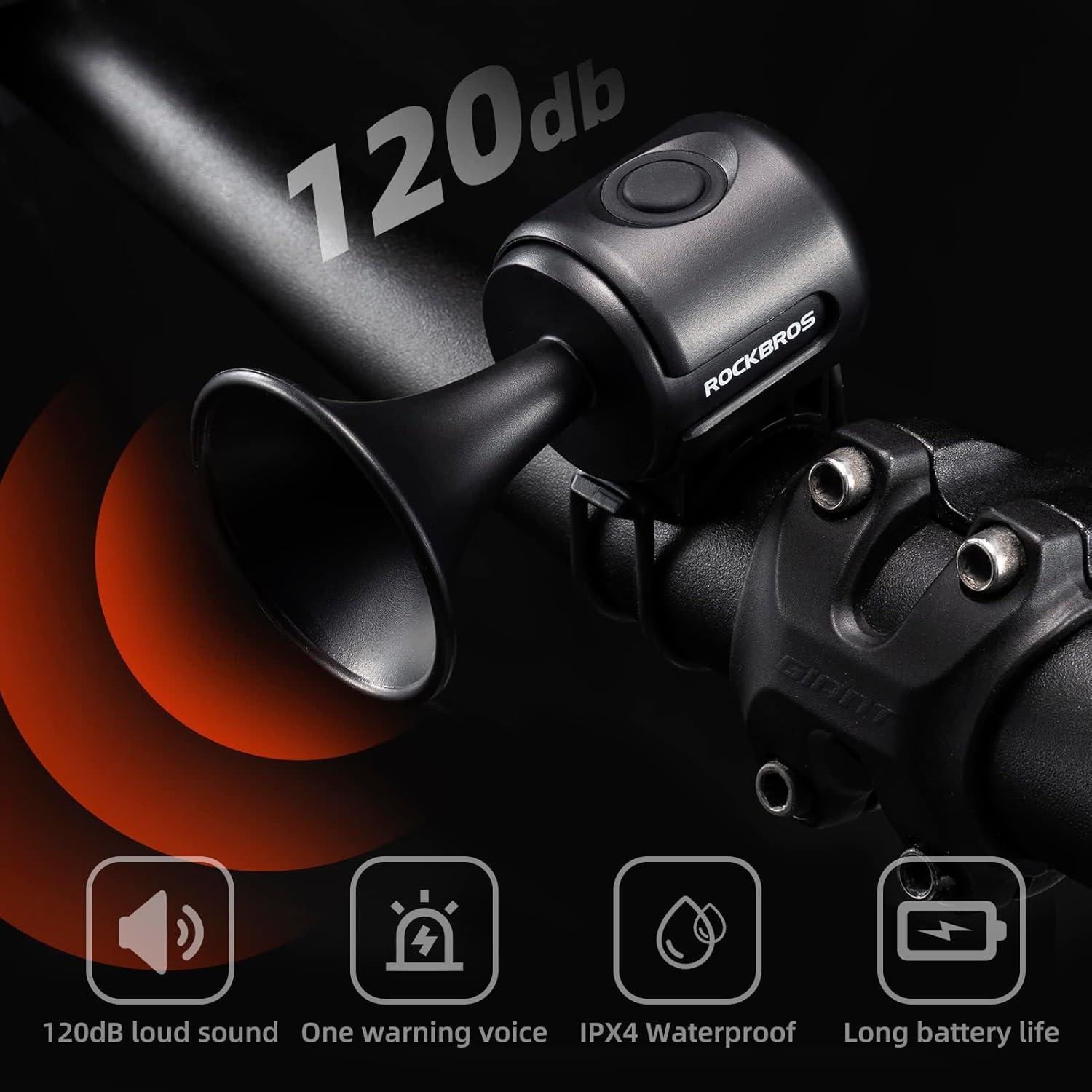 Claxon Eléctrico ROCKBROS 120dB para Bicicleta IPX4