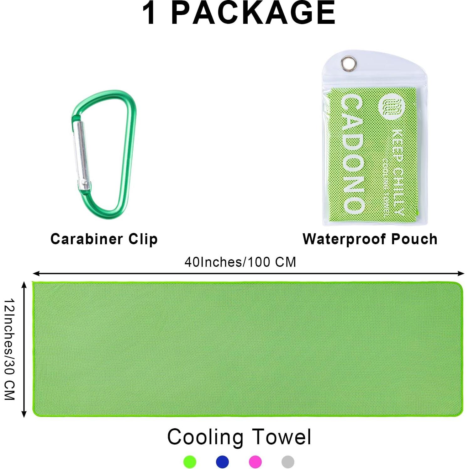 Paquete de 4 Toallas Enfriadoras CADONO 101.6x30.5cm Multicolor