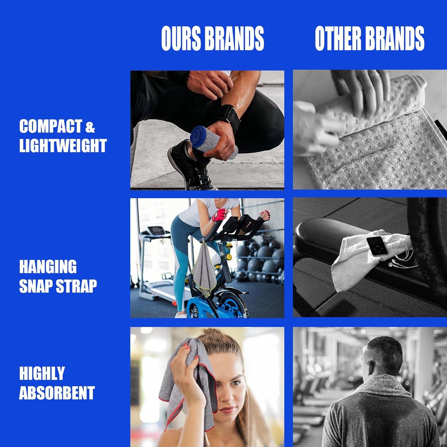 Toalla de Gimnasio Microfibra Vnoss 5 Piezas 40x68 cm Gris