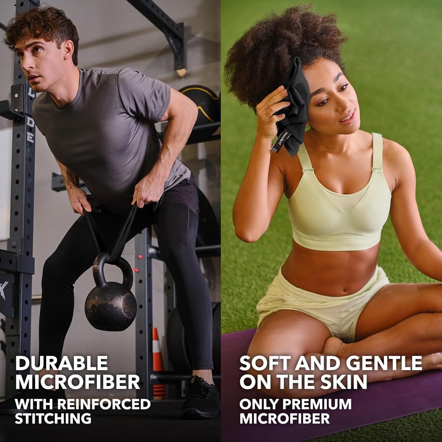 Toallas de Microfibra Trailoom - Set de 5 Negras 80x40cm