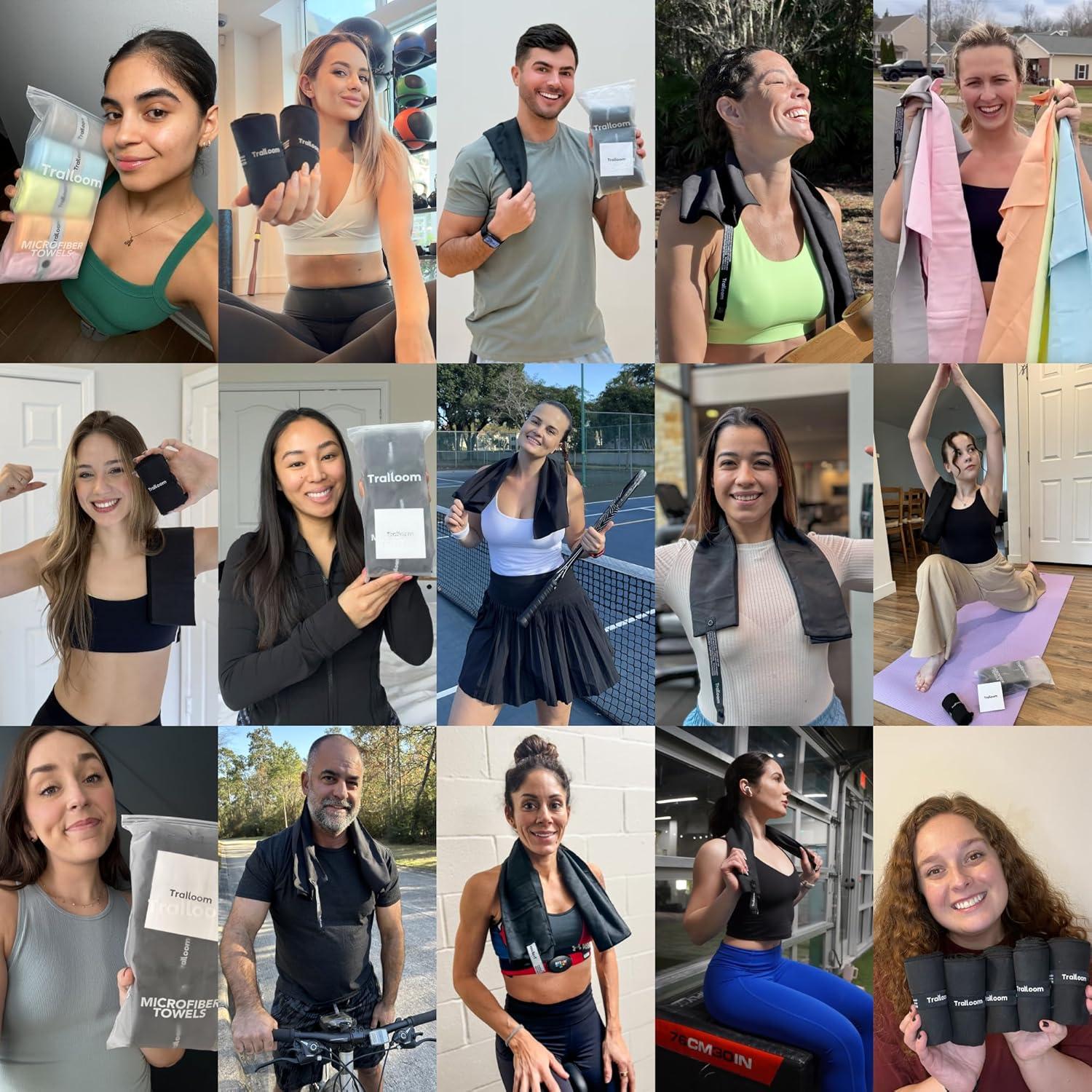 Toallas de Microfibra Trailoom - Set de 5 Negras 80x40cm