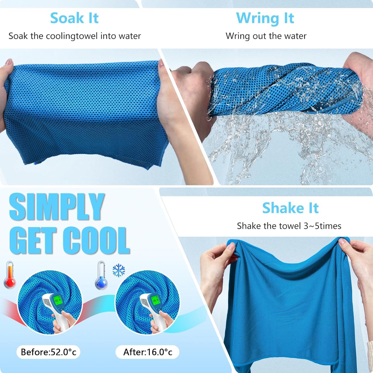 4 Toallas Enfriadoras PAWPRO Multicolor para Gimnasio y Yoga