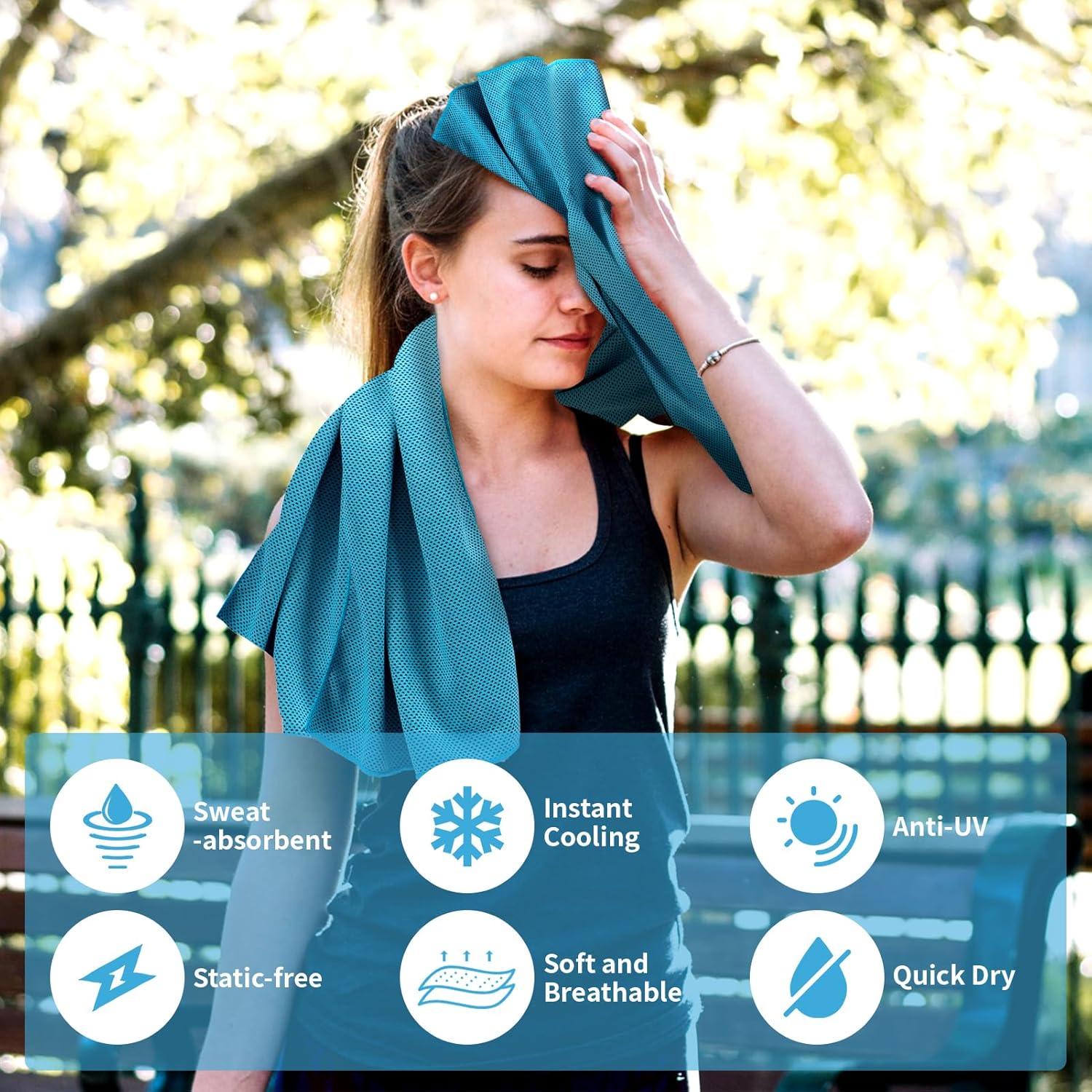 Toalla Enfriadora YESLIFE 4 Piezas 101.6x30.5cm Microfibra