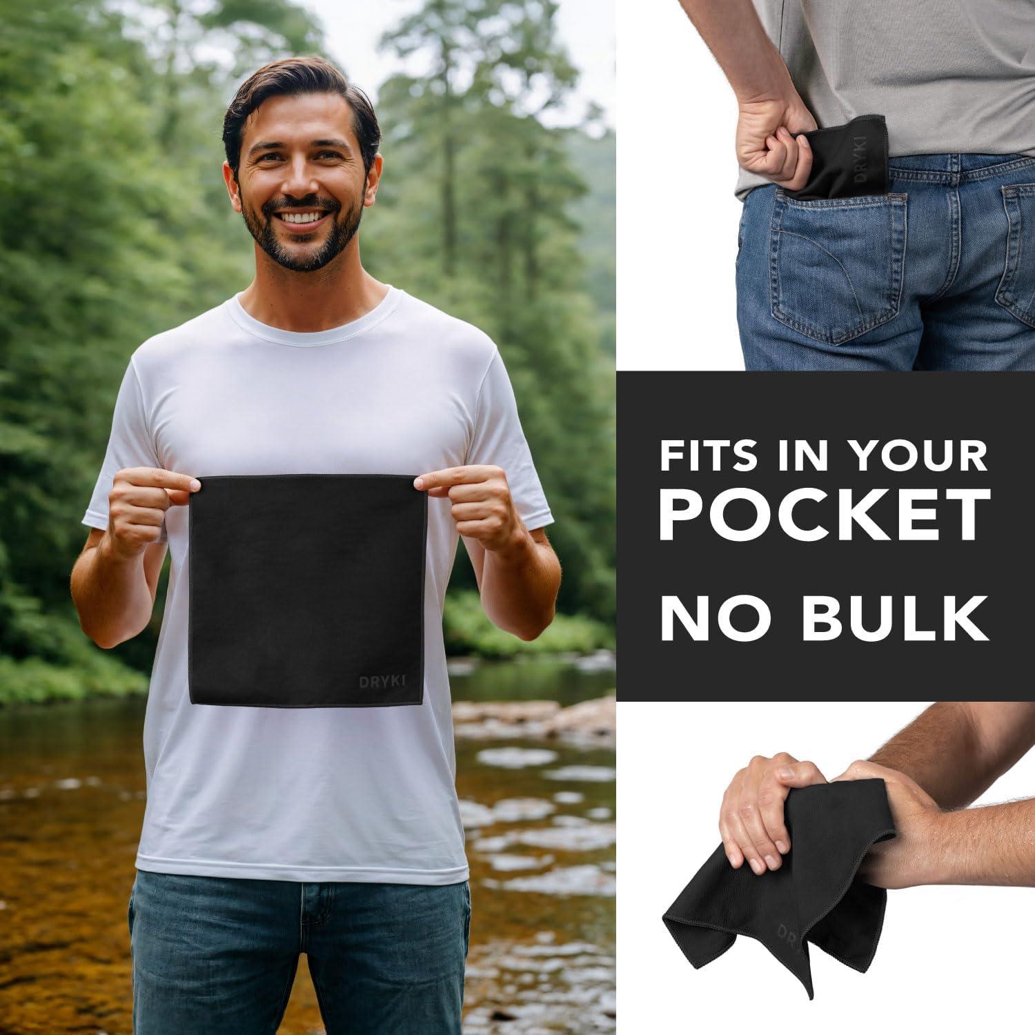 Toallas Refrescantes DRYKI - Microfibra 25.4x25.4 cm - 5 Paquete