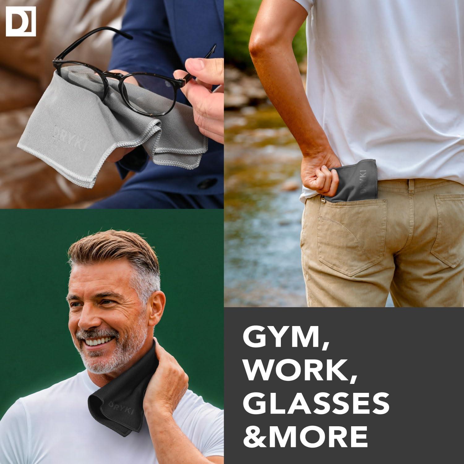 Toallas Refrescantes DRYKI - Microfibra 25.4x25.4 cm - 5 Paquete