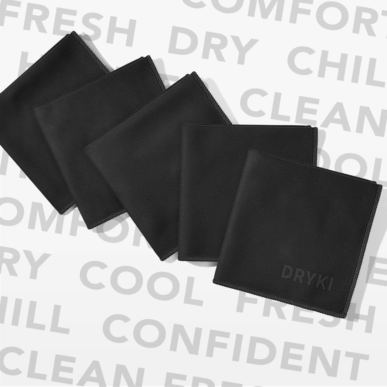 Toallas Refrescantes DRYKI - Microfibra 25.4x25.4 cm - 5 Paquete