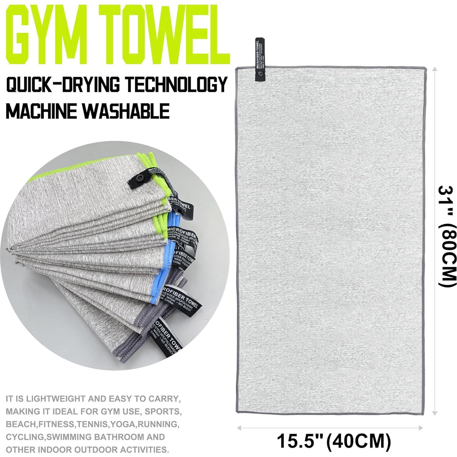 Paquete de 6 Toallas de Microfibra IFWIND para Gimnasio 78.74x39.37cm