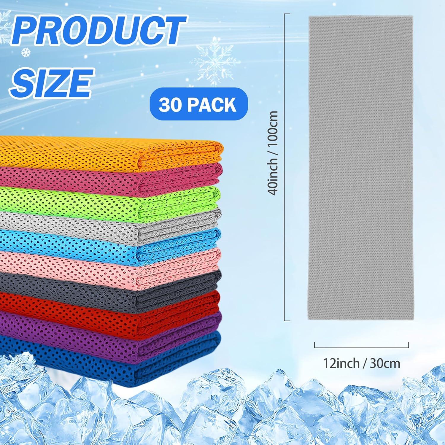 30 Toallas Enfriadoras Microfibra LYDTICK 101.6x30.5cm Multicolor