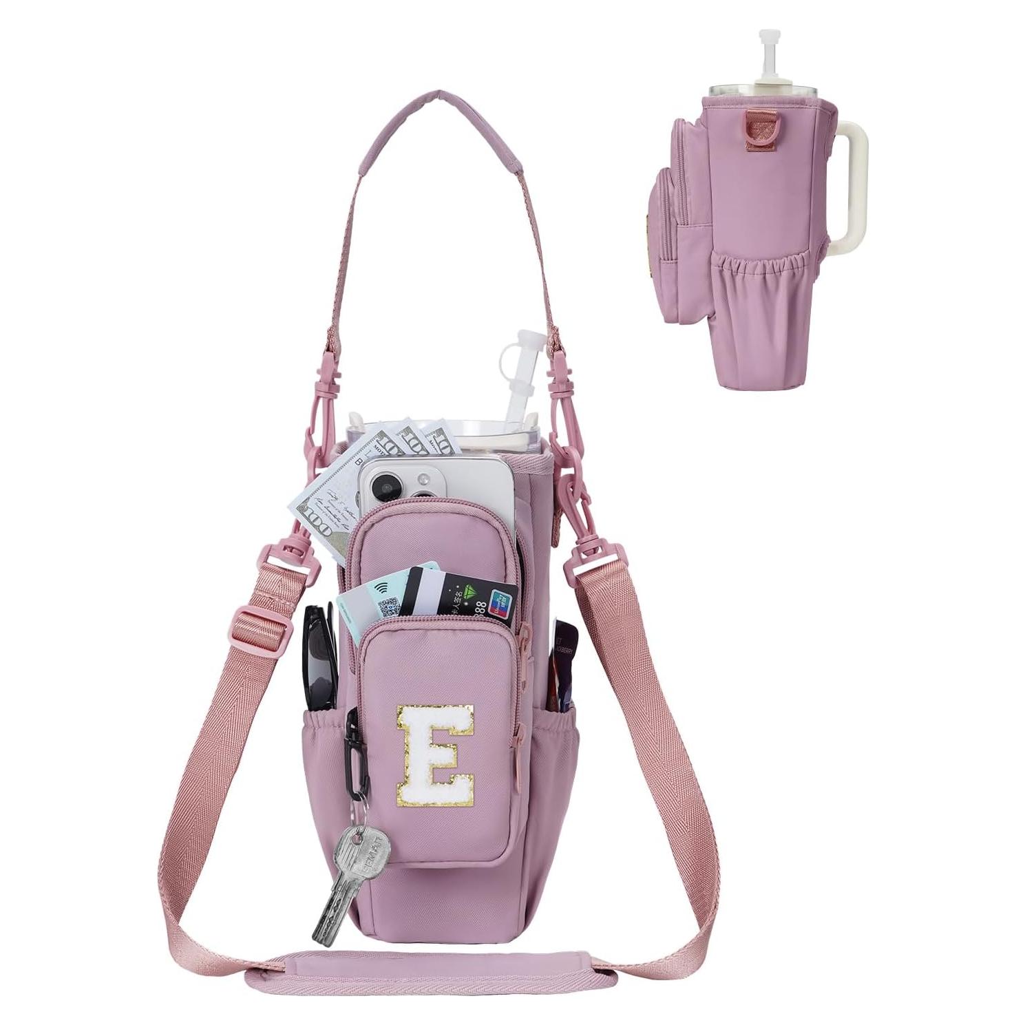 Bolsa Portabotellas de Agua Sportsnew Rosa 40 oz con Iniciales